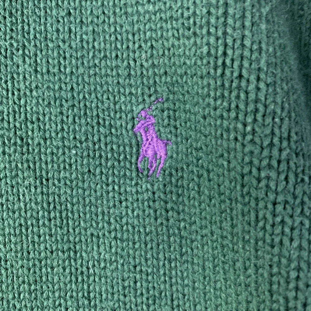 Polo Ralph Lauren Knit Sweater Green Pony Embroidery 90s Large